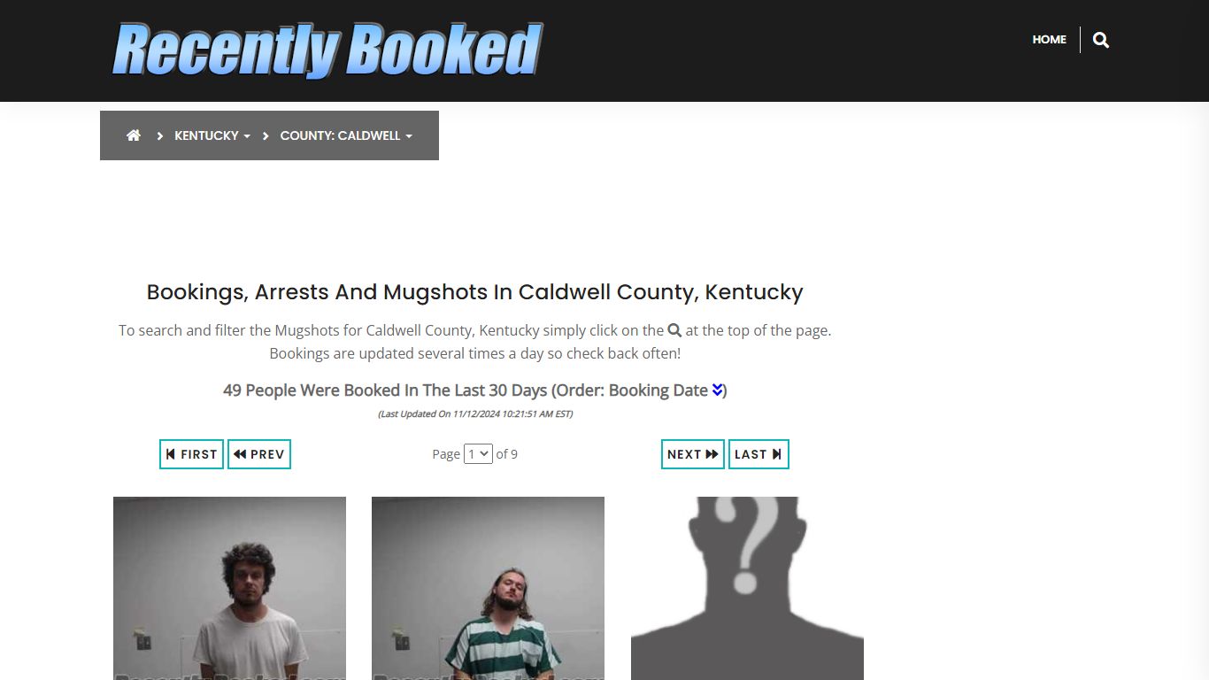 Bookings, Arrests and Mugshots in Caldwell County, Kentucky