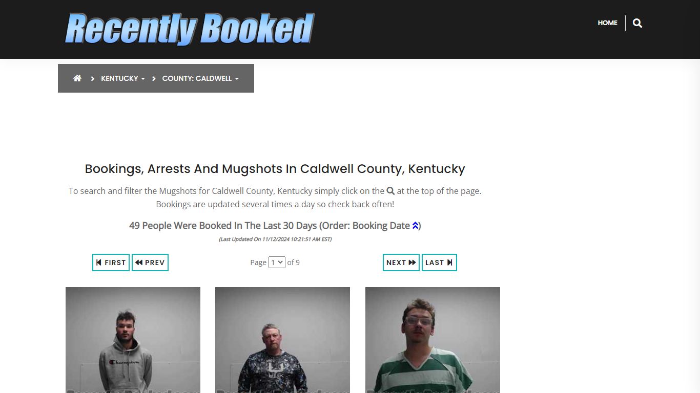 Bookings, Arrests and Mugshots in Caldwell County, Kentucky