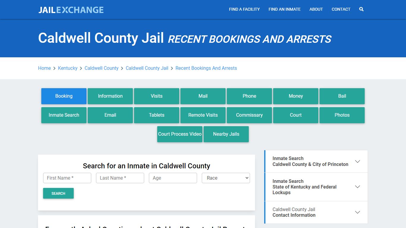 Caldwell County Jail KY Recent Arrests and Bookings - Jail Exchange